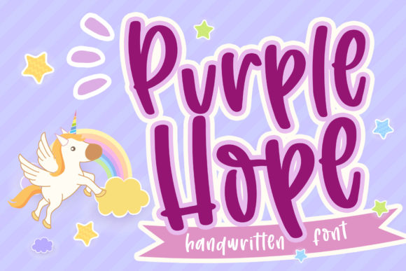 Purple Hope Font: A Cute Handwritten Typeface for Campaigns